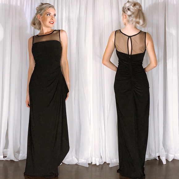 Scarlett Dresses & Skirts - Scarlett Modest Black Illusion Bridesmaid Dress